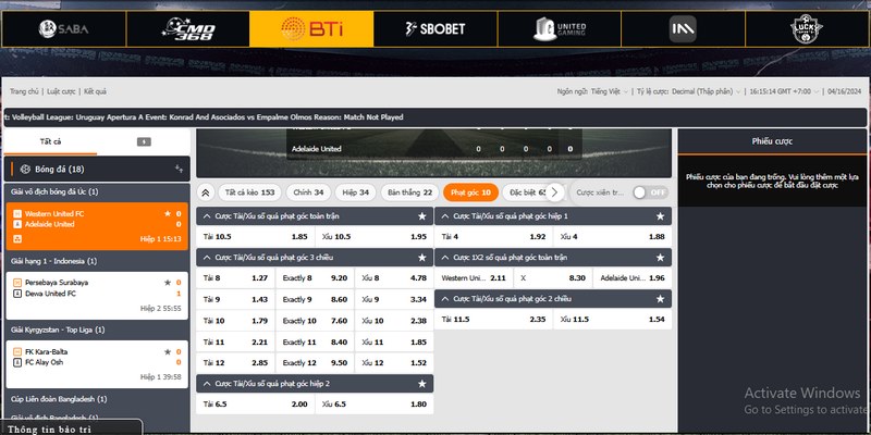Trải nghiệm giải trí ngay với các hình thức cược phạt góc khác nhau